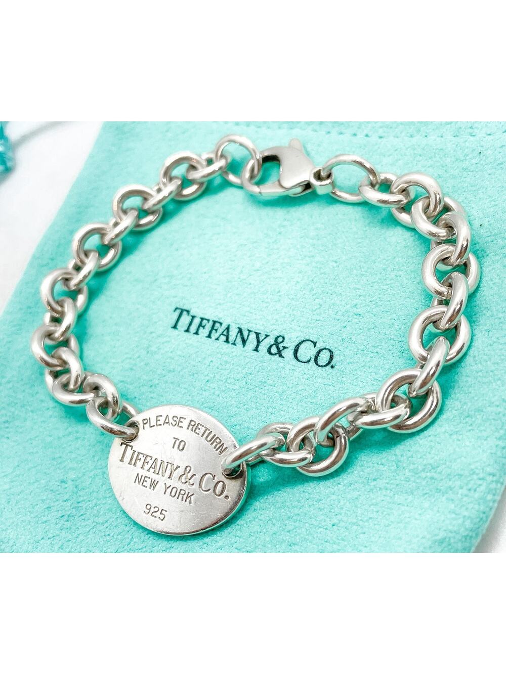 Tiffany & Co. Return to Tiffany Oval Tag Charm Bracelet Sterling Silver 7"
